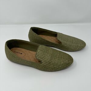Birdies - Size 8 - Starling Loafer -Flax Raffia - Olive Green